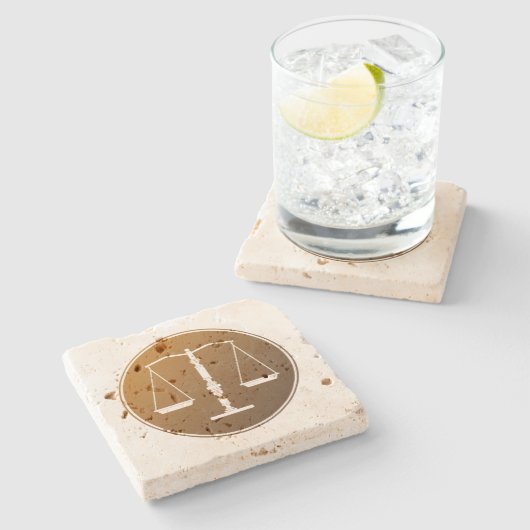 正義はかりで測の ストーンコースター (横)