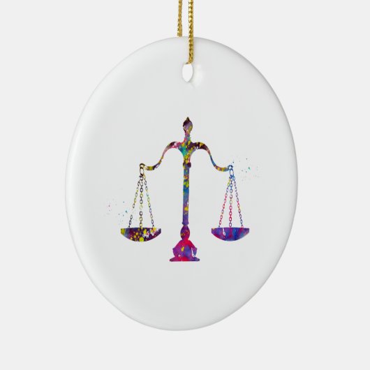 正義はかりで測の セラミックオーナメント (右)