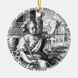 正義はかりで測の セラミックオーナメント