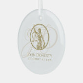 正義はかりで測の |テミス ガラスオーナメント (正面左)