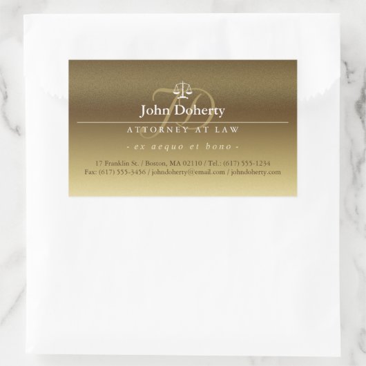 正義はかりで測の |弁護士 長方形シール (バッグ)