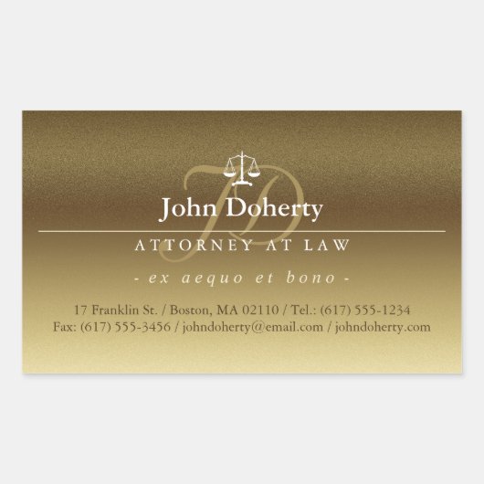 正義はかりで測の |弁護士 長方形シール (正面)