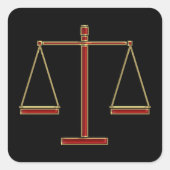 正義はかりで測の – 正方形ステッカー スクエアシール (正面)