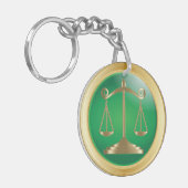 正義はかりで測の |法律 キーホルダー (正面左)