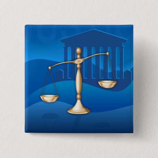 正義はかりで測の 缶バッジ (正面)