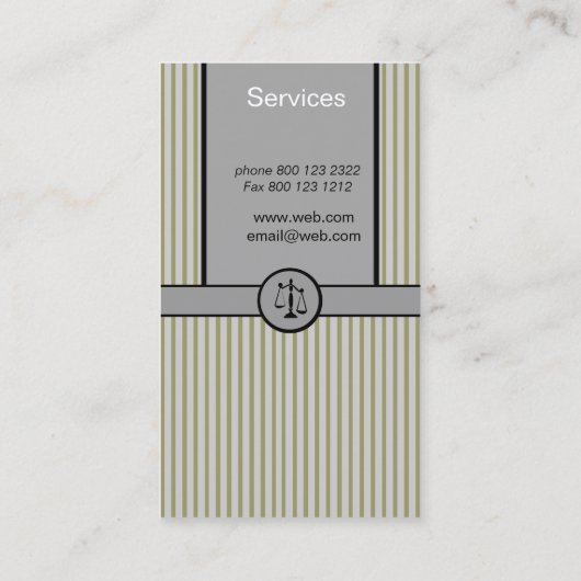 正義はの縞で飾ります。 弁護士の弁護士の法律事務所 名刺 (裏面)