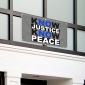 正義は平和を知っている 横断幕 (ビルの外側)