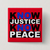 正義は平和を知っている 缶バッジ (正面)