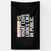 正義は愛が公衆をのように- - LGBT見えるものにです 横断幕 (縦)