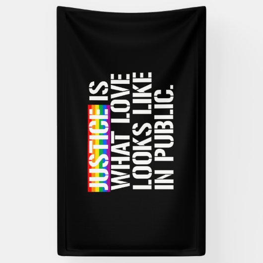 正義は愛が公衆をのように- - LGBT見えるものにです 横断幕 (縦)