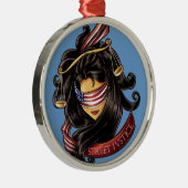 正義は通りの正義によって盲目です メタルオーナメント (右)