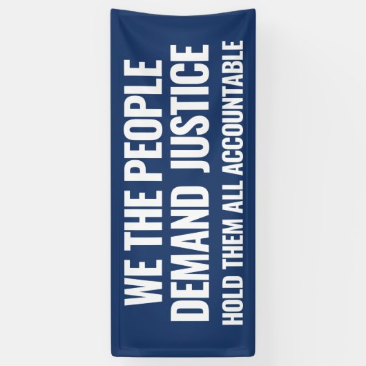 正義を求める | 6フィートのバナー |青 横断幕 (縦)