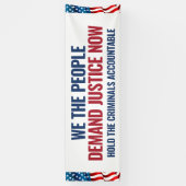 正義を求める | 8フィートのバナー |白 横断幕 (縦)