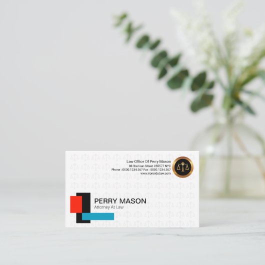 正義カバーの法律のスケールのブロック 名刺 (スタンド正面)