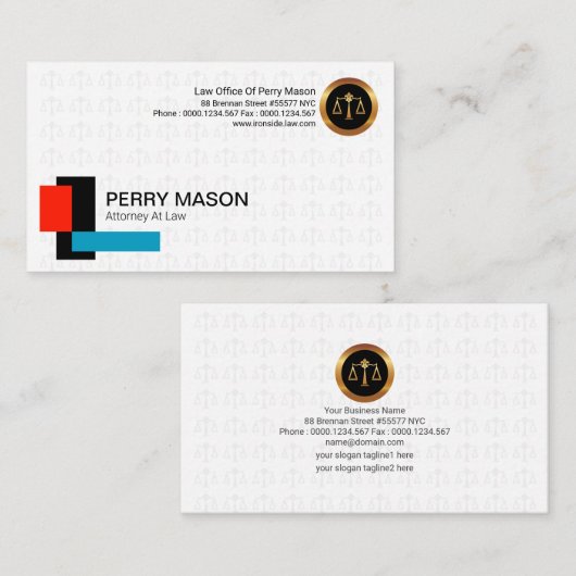 正義カバーの法律のスケールのブロック 名刺 (正面/裏面)