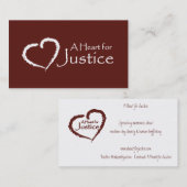 正義カードのためのハート 名刺 (正面/裏面)