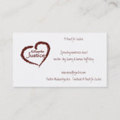 正義カードのためのハート 名刺 (裏面)
