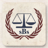 正義パーソナライズな弁護士のギフトのはかりで測られる コースター (正面)