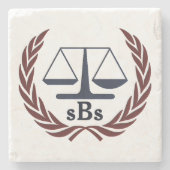 正義パーソナライズな弁護士のギフトのはかりで測られる ストーンコースター (正面)