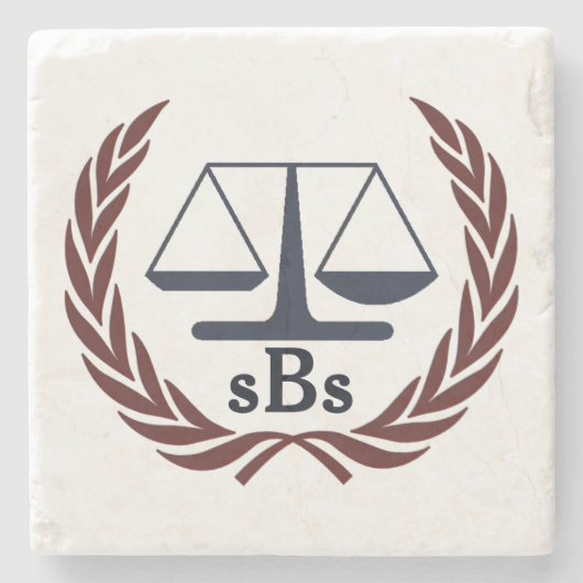 正義パーソナライズな弁護士のギフトのはかりで測られる ストーンコースター (正面)