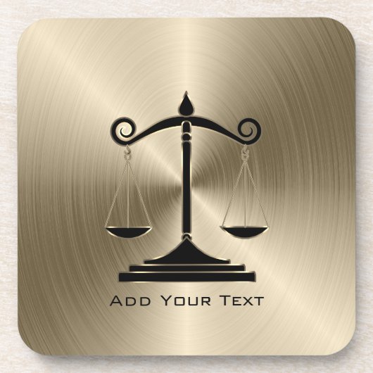 正義フェイクのメタリックはかりで測金ゴールド コースター (正面)