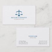 正義弁護士の懇願者の法律事務所の青いスケール 名刺 (正面/裏面)