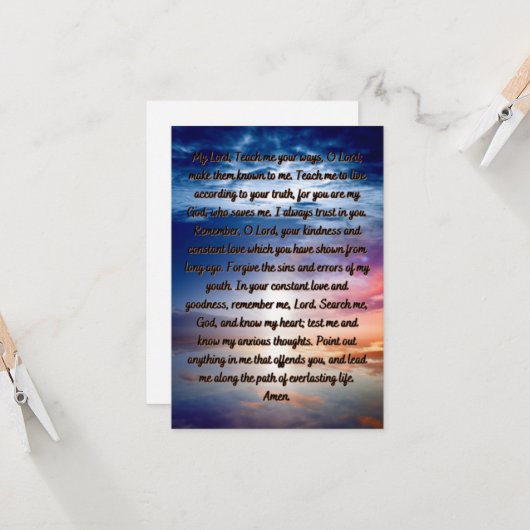 正義経路祈りの言葉フラットグリーティングカード カード (正面/裏面インサイチュ)