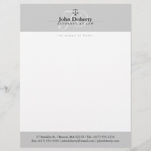 正義|のプロフェッショナルの上品なスケール レターヘッド (正面)