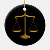 正義|の法律のギフトのはかりで測られる セラミックオーナメント (裏面)