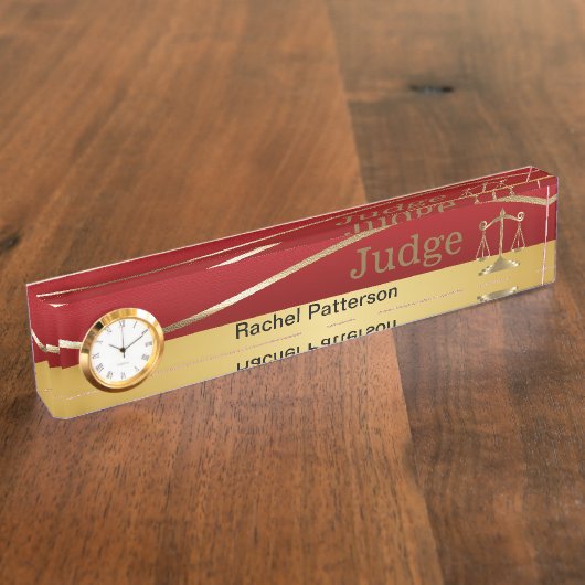 正義|の法律|弁護士のはかりで測られる デスクネームプレート (側面)