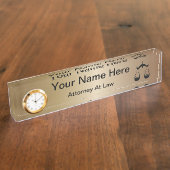 正義|の法律|弁護士のはかりで測られる デスクネームプレート (側面)