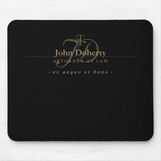 正義|の金ゴールドの上品なスケール マウスパッド (正面)