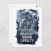 正義 勇気 名誉 忠誠 戦士の心得 ポストカード (正面/裏面)