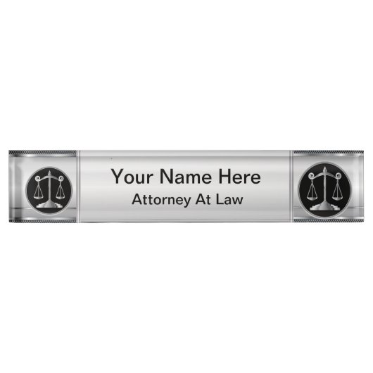 正義|弁護士のはかりで測られる法律| デスクネームプレート (正面)