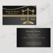 正義|弁護士のはかりで測られる法律| -金ゴールドおよび黒 名刺 (正面/裏面)