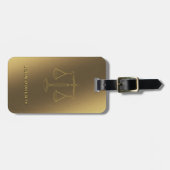 正義|弁護士のはかりで測られる ラゲッジタグ (正面横)