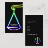 正義|弁護士のカラフルで白熱［赤熱］光を放つなスケール 名刺 (正面/裏面)