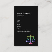 正義|弁護士のカラフルで白熱［赤熱］光を放つなスケール 名刺 (裏面)