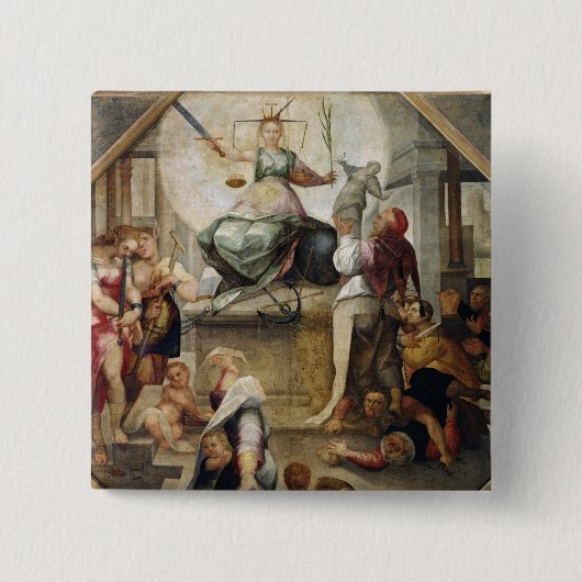 正義 缶バッジ (正面)