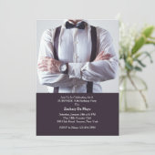 正装の人の誕生日のパーティの招待状 招待状 (スタンド正面)