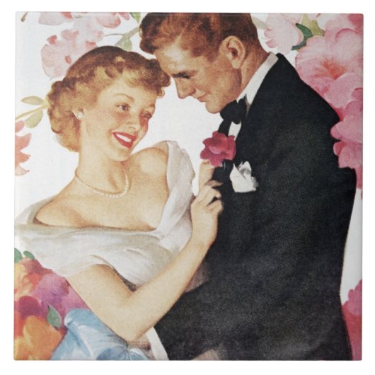 正装の若いカップル タイル (正面)