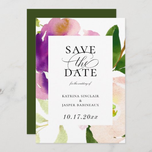 正規フローラ開花日付の保存 案内状 (正面/裏面)