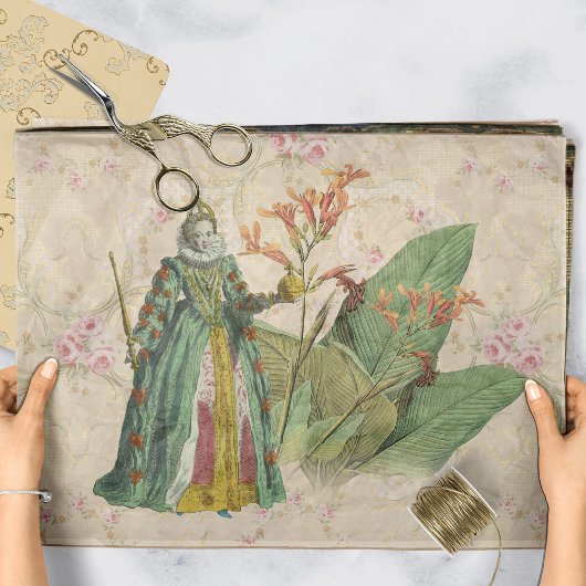 正規ヴィンテージフローラ切り離しティッシュペーパー 薄葉紙