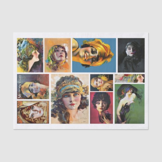 正規品（AIではない）ヴィンテージ1920女性Rolf Armstrong 薄葉紙 (正面)