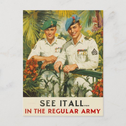 正規軍のヴィンテージ採用で表示 ポストカード (正面)