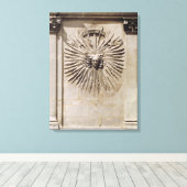 正面からの太陽のレリーフ、 浮き彫り キャンバスプリント (インサイチュ (ウッドフロア))