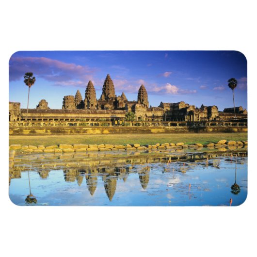 正面から見る寺の景色 マグネット (横)