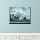 正面に木を配した広い景色を望む キャンバスプリント (インサイチュ (ウッドフロア))