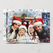 正面全面写真文字、裏メリークリスマス シーズンカード (正面/裏面)