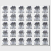 正面図のライトが付いている半黒のトラック ラッピングペーパー (フラット)